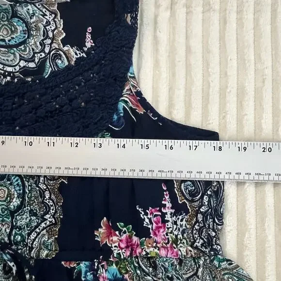 Bila Women Sleeveless dress Boho Beach Paisley Size M embroidered multicolor - Picture 9 of 11